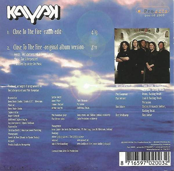 Kayak : Close To The Fire (CD, Single)