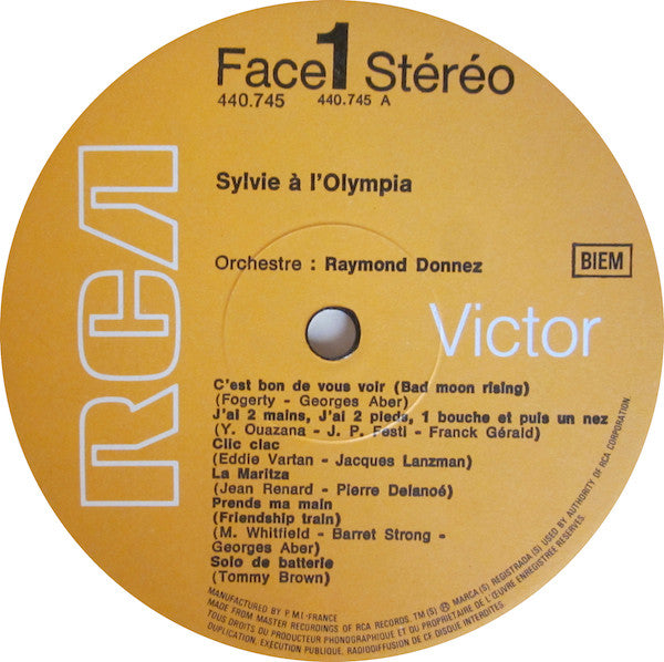 Sylvie Vartan : Sylvie A L'Olympia (LP, Album, Gat)