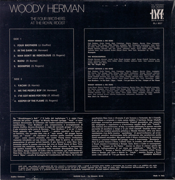 Woody Herman : The Four Brothers At The Royal Roost (LP)
