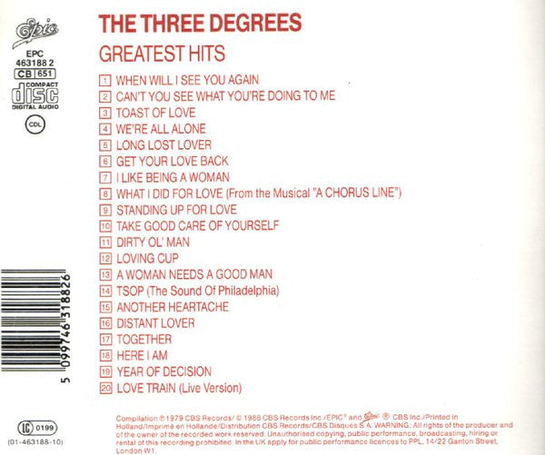 The Three Degrees : Greatest Hits (CD, Comp)