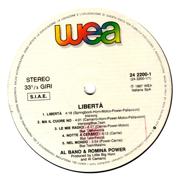 Al Bano & Romina Power : Libertà! (LP, Album)