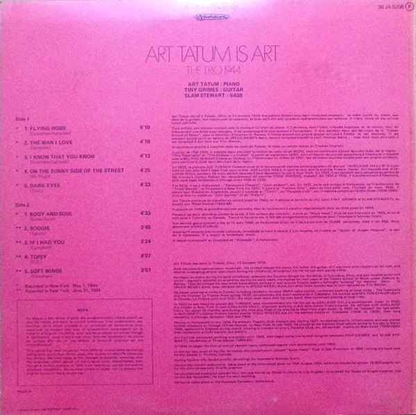 Art Tatum : Art Tatum Is Art - The Trio 1944 (LP, Album)