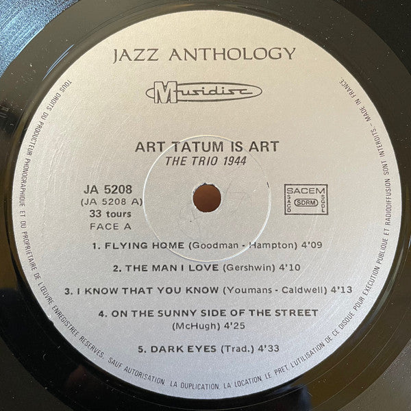 Art Tatum : Art Tatum Is Art - The Trio 1944 (LP, Album)