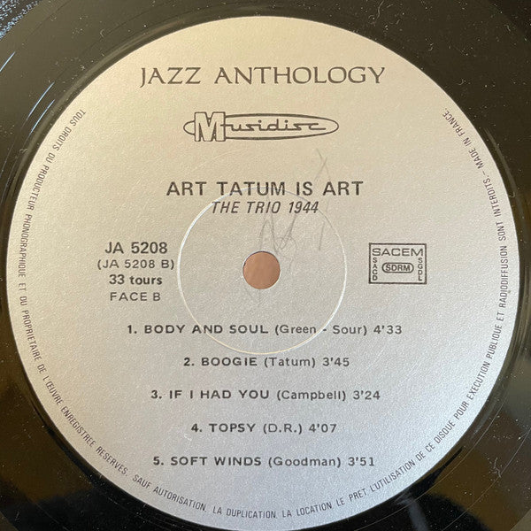 Art Tatum : Art Tatum Is Art - The Trio 1944 (LP, Album)
