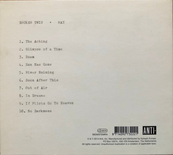 Broken Twin : May (CD, Album, Dig)