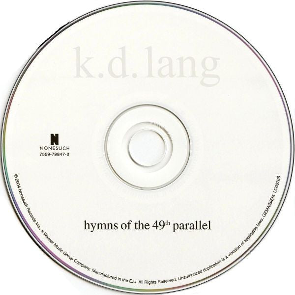 k.d. lang : Hymns Of The 49th Parallel (CD, Album)