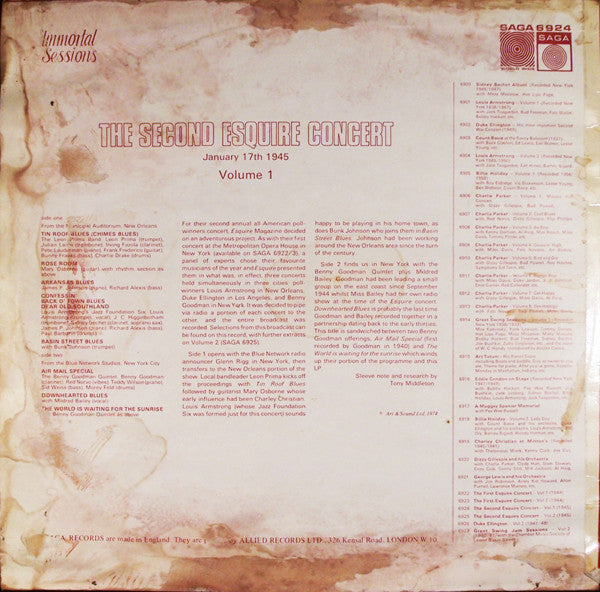 Various : The Second Esquire Concert, Volume 1 (LP)