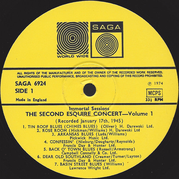 Various : The Second Esquire Concert, Volume 1 (LP)