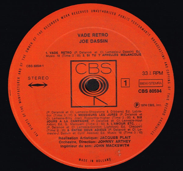 Joe Dassin : Joe Dassin (LP, Album, Gat)