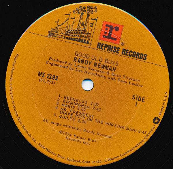 Randy Newman : Good Old Boys (LP, Album, RP, San)