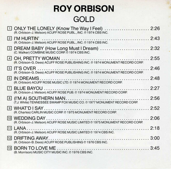 Roy Orbison : Collection Gold (CD, Comp)