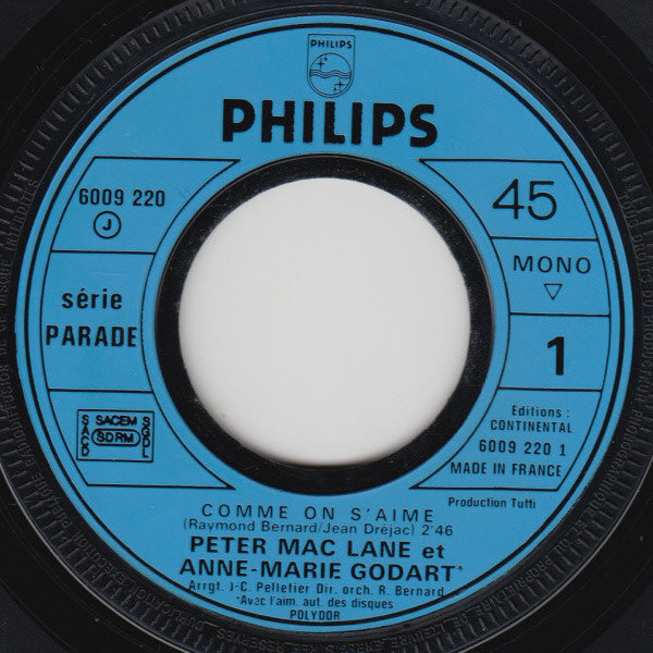 Peter MacLane & Anne-Marie Godart : Comme On S'aime (7", Mono)