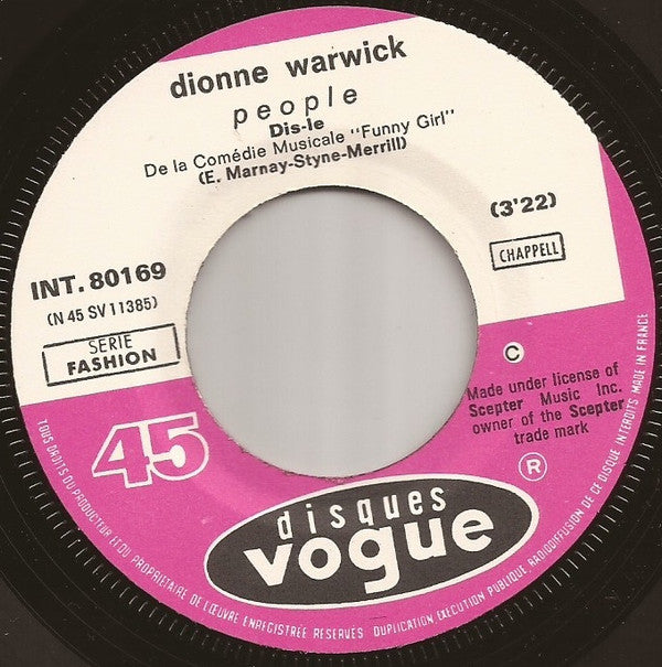 Dionne Warwick : People (7", Single)