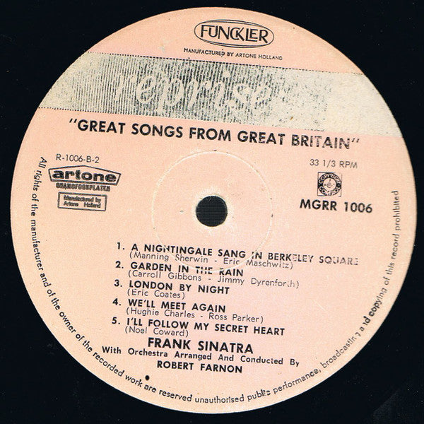 Frank Sinatra : Sinatra Sings Great Songs From Great Britain (LP, Album, Mono)