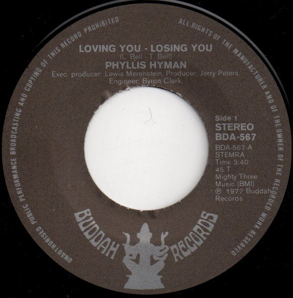 Phyllis Hyman : Loving You - Losing You (7", Single)