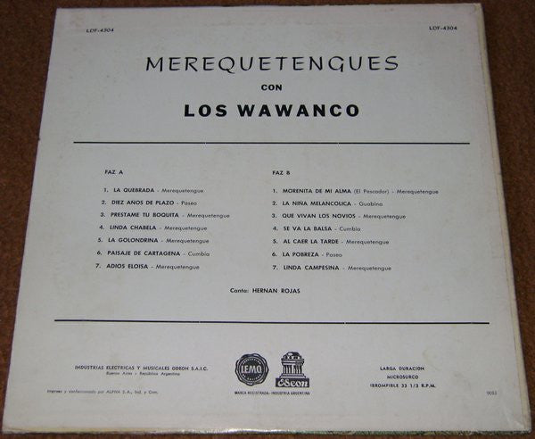 Los Wawanco : Merequetengues Con Los Wawanco (LP, Album)