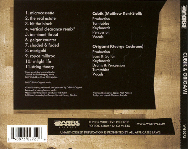 Cubik & Origami : Cubik & Origami (CD, Album)