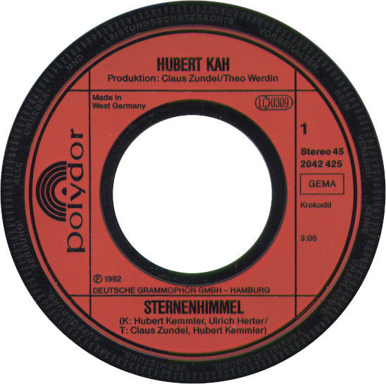 Hubert Kah : Sternenhimmel (7", Single)