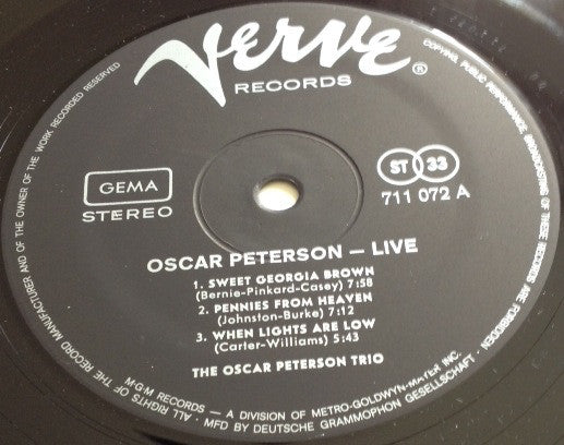Oscar Peterson : Live (LP)