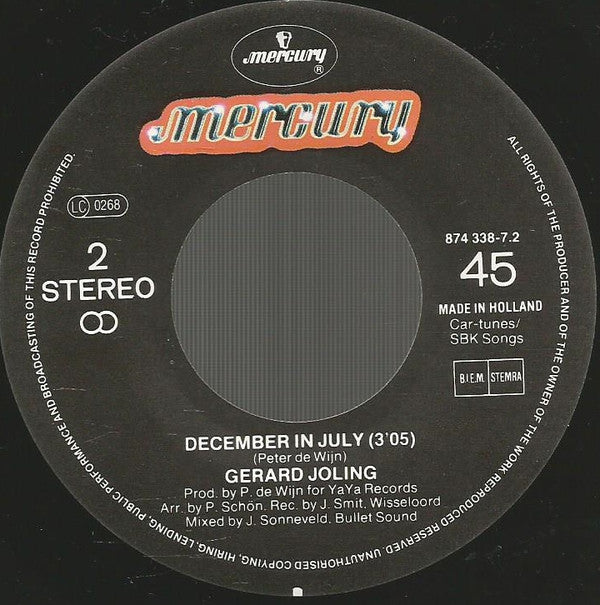 Gerard Joling : No More Bolero's (7", Single, Bla)