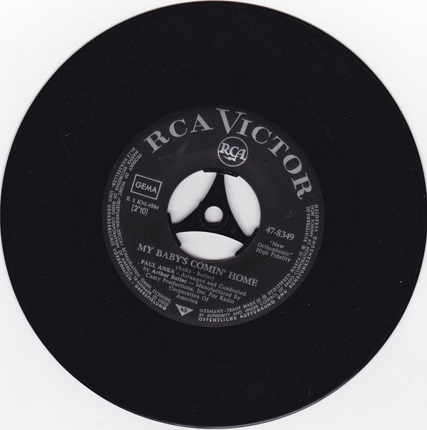 Paul Anka : My Baby's Comin' Home / No, No (7")