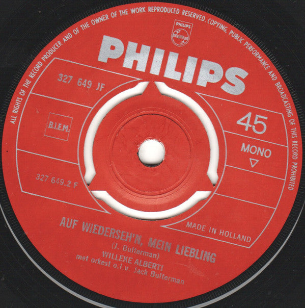Willeke Alberti : De Winter Was Lang / Auf Wiederseh'n, Mein Liebling (7", Single, Mono)