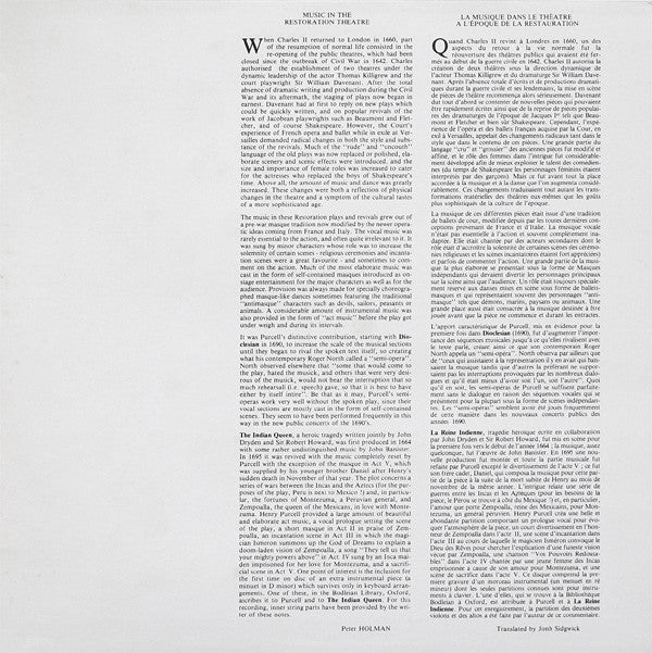 Henry Purcell, The Monteverdi Choir & The English Baroque Soloists, John Eliot Gardiner : The Indian Queen (LP)