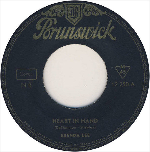 Brenda Lee : Heart In Hand / Here Comes That Feeling (7", Single, Mono)