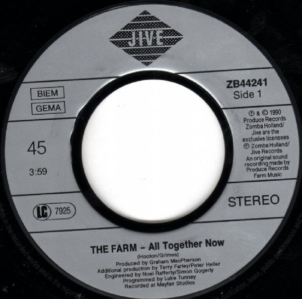 The Farm : All Together Now (7", Single)