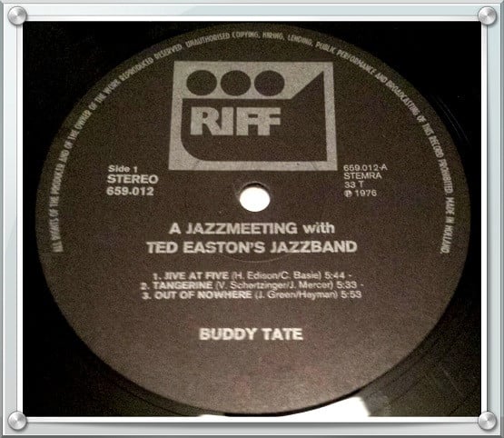 Buddy Tate : A Jazz Meeting With Ted Easton's Jazz Band (LP, Album)