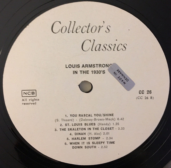 Louis Armstrong : Louis In The 1930's  (LP, Comp)