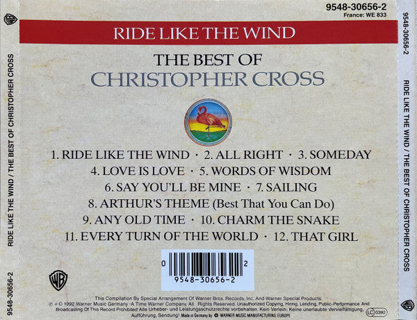 Christopher Cross : Ride Like The Wind / The Best Of Christopher Cross (CD, Comp, RE)