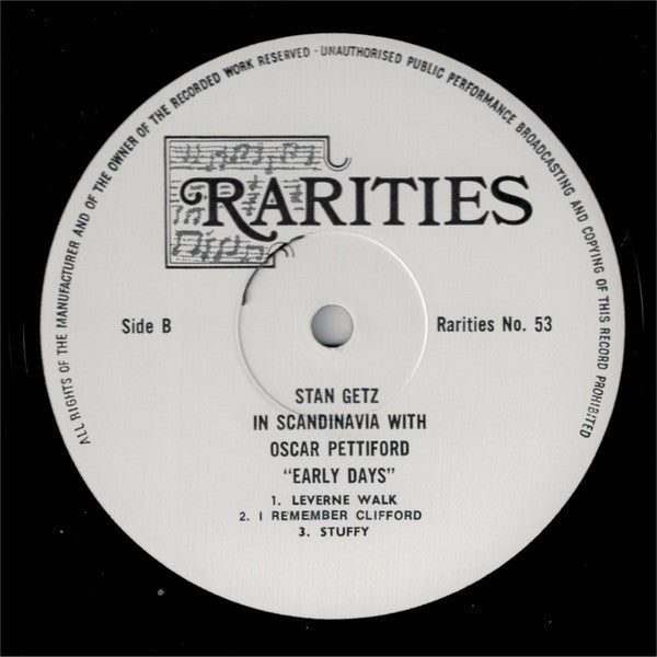 Stan Getz : The Early Days - In Scandinavia With Oscar Pettiford (LP, Comp, Mono)