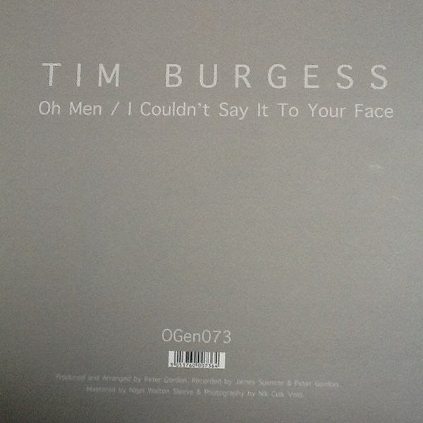 Tim Burgess : Oh Men (12", RSD, Single, Ltd)