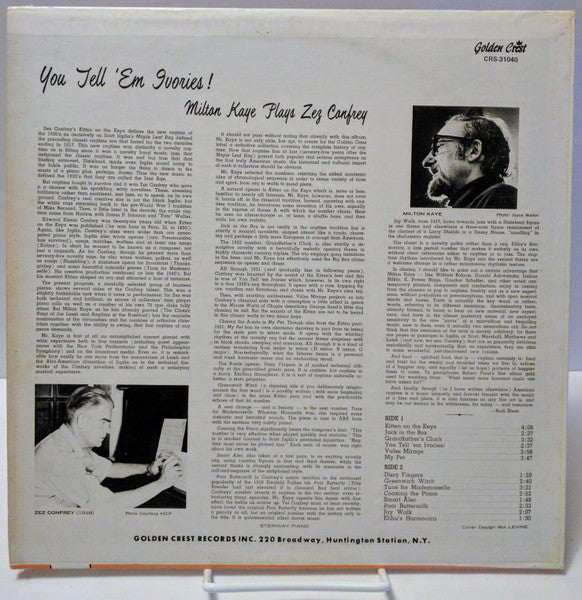 Milton Kaye : You Tell 'Em Ivories (Milton Kaye Plays Zez Confrey) (LP)