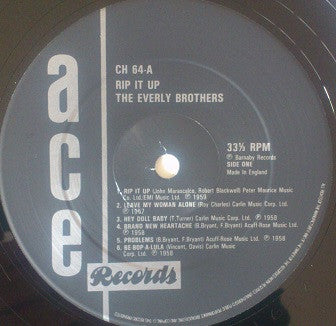 Everly Brothers : Rip It Up (LP, Comp, Mono)