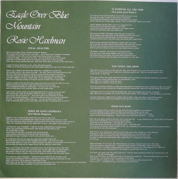 Rosemary Hardman : Eagle Over Blue Mountain (LP, Album)