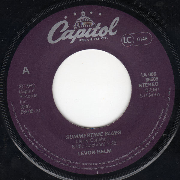 Levon Helm : Summertime Blues (7", Single)