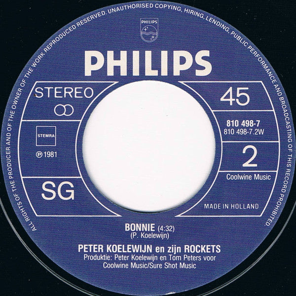 Peter Koelewijn & Zijn Rockets : De Tijger Is Los (7", Single)