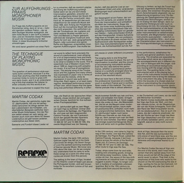 Bernart De Ventadorn / Martin Codax - Studio Der Frühen Musik : Chansons D'Amour / Canciones De Amigo (LP)