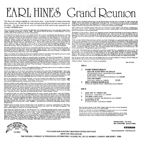 Earl Hines : Grand Reunion (LP, Album, RE)