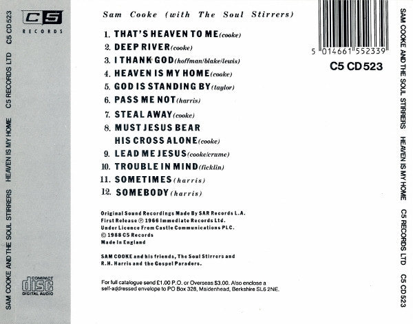 Sam Cooke And The Soul Stirrers : Heaven Is My Home (CD, Album, Comp, RE)