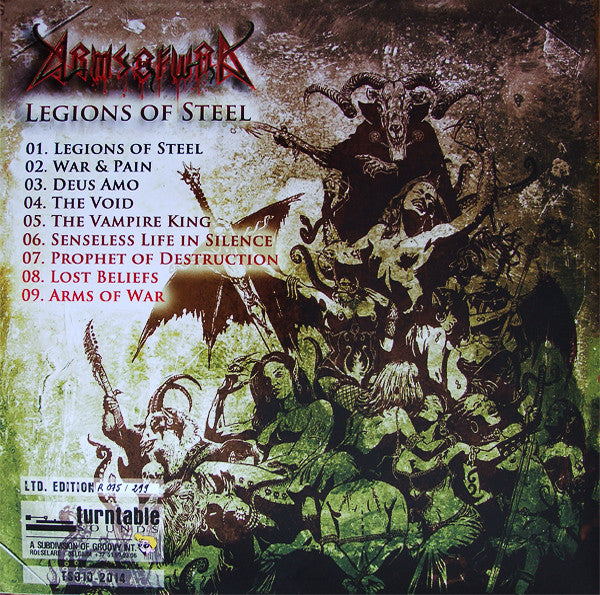 Arms Of War : Legions Of Steel  (LP, Album, Ltd,  Ma)