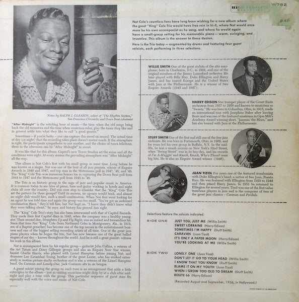 Nat 'King' Cole And His Trio* : After Midnight (LP, Album, Mono)
