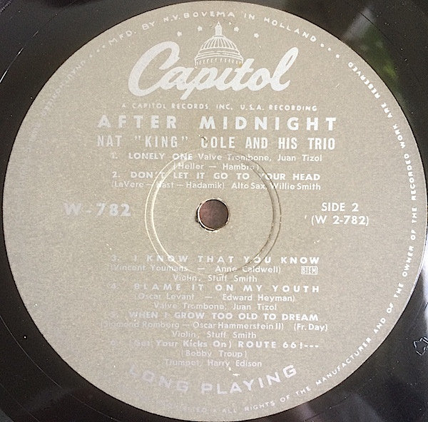 Nat 'King' Cole And His Trio* : After Midnight (LP, Album, Mono)