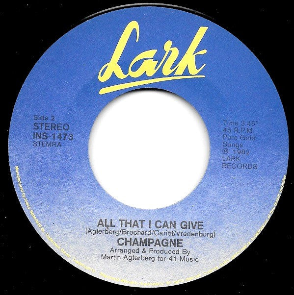 Champagne (5) : Woman I Know (7", Single)