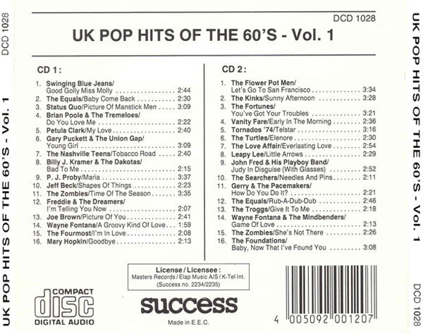 Various : UK Pop Hits Of The 60's - Vol. 1 (2xCD, Comp)