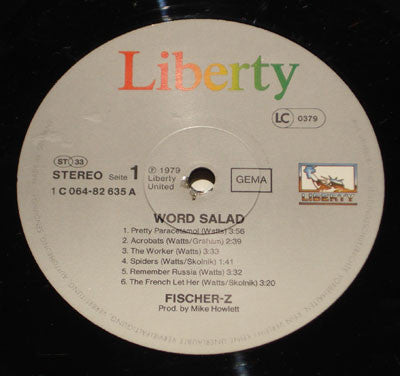 Fischer-Z : Word Salad (LP, Album, RE)