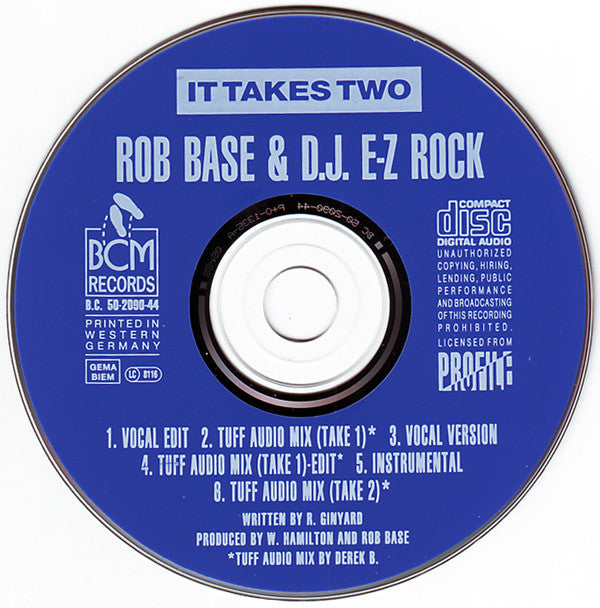 Rob Base & DJ E-Z Rock : It Takes Two (Inc. Remix) (CD, Maxi)