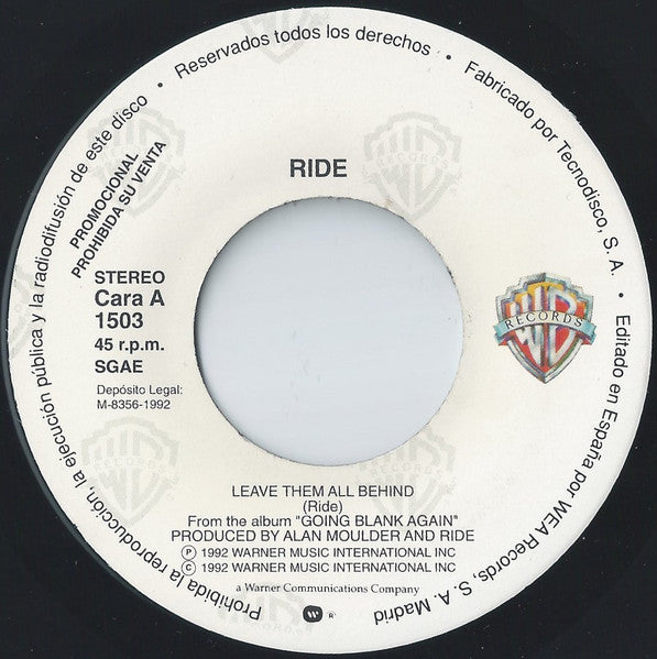Ride : Leave Them All Behind (7", Single, Promo)